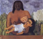 Frida Kahlo Kahlo painted herself in my Nurse and i in the arms of an Indian wetnurse oil on canvas